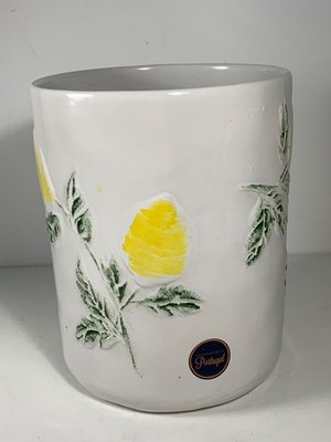 Home Essentials Ceramic Lemon Utensil Holder/Flower Pot Portugal 7.5''