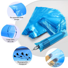 Pen Machine Covers and Grip Tapes 200Pcs Tattoo Machine Covers with 4Pcs Grip...