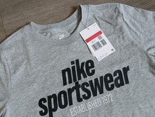 Image of BNWT Nike Kids Boys Grey Nike Sportwear Print Top/T-shirts Size Large