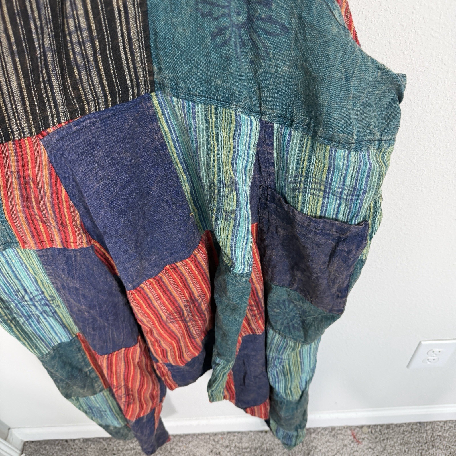 Multicolor Patchwork Jumpsuit Romper Overalls Fes… - image 10