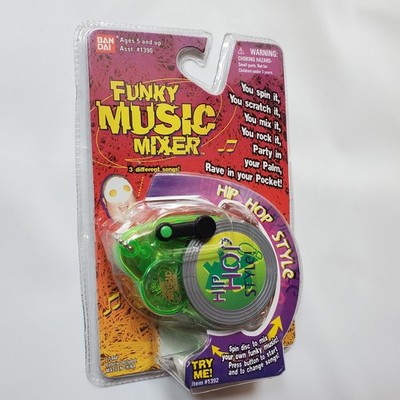 New Bandai 1999 Funky Music Mixer Toy DJ Hip Hop 3'' Sound Light 1999 Cut Scratch