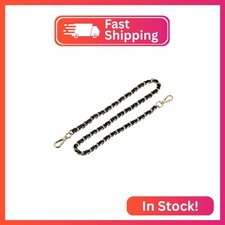 uxcell Purse Chain Strap, 32" Leather Iron Flat Chain Strap Handbag Chains Purse