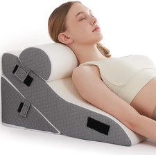 Bed Wedge Pillow Set for Sleeping 3 PCS - 16.5" Wide Triangle Pillow for Back Le