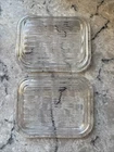 Set Of 2 Vintage Pyrex 501-C Glass Lid Dish Covers LIDS ONLY