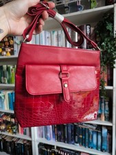 Handtasche Damentasche Schultertasche Rot Leder Optik Damentasche