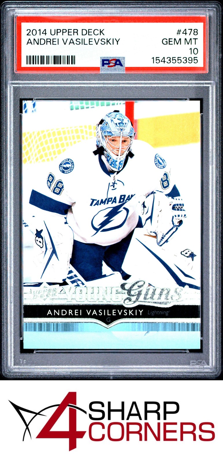 2014 UPPER DECK #478 ANDREI VASILEVSKIY RC YOUNG GUNS PSA 10