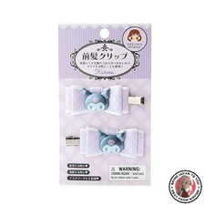 NEW Sanrio Kuromi Quilted Ribbon Bangs Clip 2.5 x 5.5 x 0.7cm Character 027294