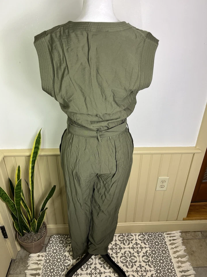 Mono Sanctuary Nuevo con Etiquetas Cinturón XS Verde Sin Mangas Bolsillos Boho Chic Grunge Otoño Foto 4 de 4