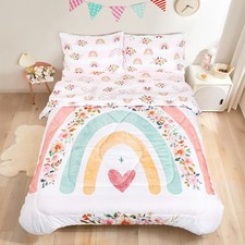 Toddler Bedding Sets Twin Size for Girls, Rainbow Toddler Crib Bedding Set 5 ...