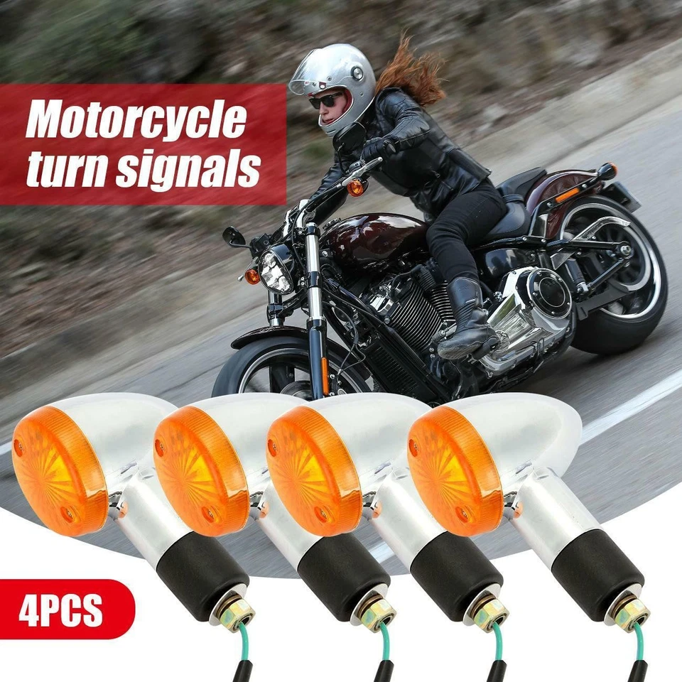 4 Pcs All Motorcycle Turn Signal Lights For Harley-Davidson Bad Boy 1995-1997 - Image 4 of 4
