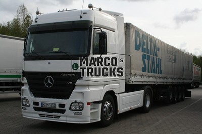 LKW Foto Mercedes-Benz Actros 1860 Planensattelzug Deutschland weiß DELTA #b4vq