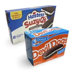 Hostess Suzy Q's vs. Drake's Devil Dogs Combo Pack, Cream Filled Chocolate Snack