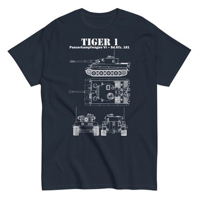 Tiger I WWII German Heavy Tank Blueprint T-Shirt