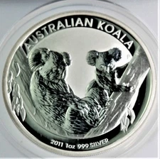 MS70 Deep Cameo Australia Koala 2011 p 1 oz .999 Silver Coin Perth Mint