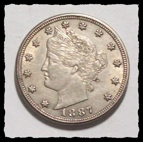 1887 LIBERTY HEAD NICKEL  LUSTROUS Nice UNC  Free US Ship  #34D75