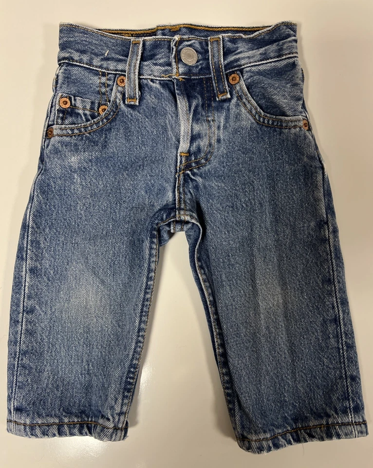 Pantalones de mezclilla para bebé Levis 501 vintage con botones talla 0 EE. UU. Foto 2 de 4