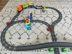 LEGO DUPLO Deluxe Train Set #10508 (Motorized Locomotive) + 10506 (extra tracks)