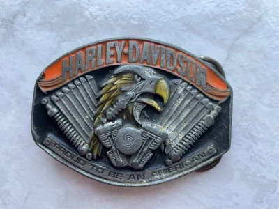 Boucle de Ceinture Harley Davidson Vintage 1990 Harmony Design USA L-88 Aigle - Photo 1/2