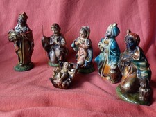 Vintage Nativity Set Italy Made Hand Painted Clay MUST GO SUPER LOW PRICE DEAL