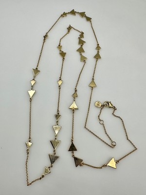 Stella & Dot Alexia Gold Tone Triangles Necklace 38''