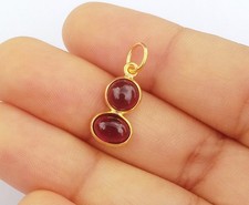 Natural Garnet Gold Charm ,18k Gold Pendant, Handmade Gold Charm, Dainty Pendent