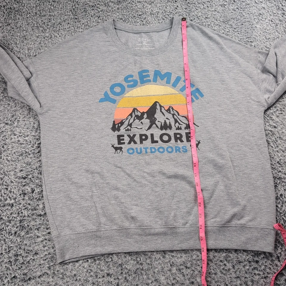 Sudadera Yosemite California Mujer Grande Gris Tour Destino Parque Nacional Foto 4 de 4