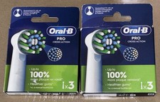 2x Oral B Cross Action Electric Toothbrush Replacement Heads 3 Pieces Each New