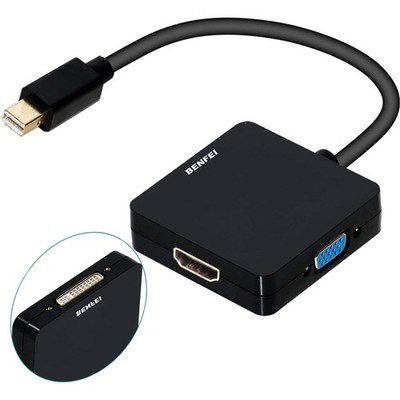 Mini DisplayPort auf HDMI VGA DVI Adapter 3 in 1 Konverter für MacBook Surface