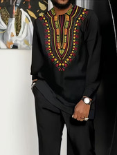 Men's Outfit 2 Piece Set Shirt  Pants Suit PLUS SIZE BIG 4XL