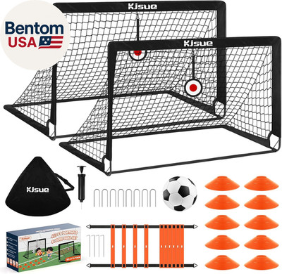Soccer Goal, Kids Soccer Goals for Backyard Set of 2, 4 X 3Ft Soccer Net Trainin