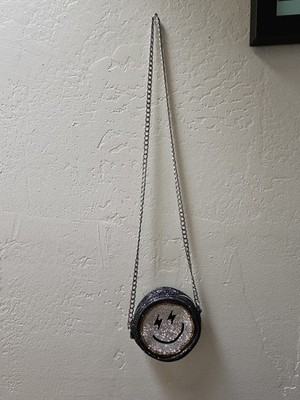 Rhinestone Smily Face Crossbody Bag