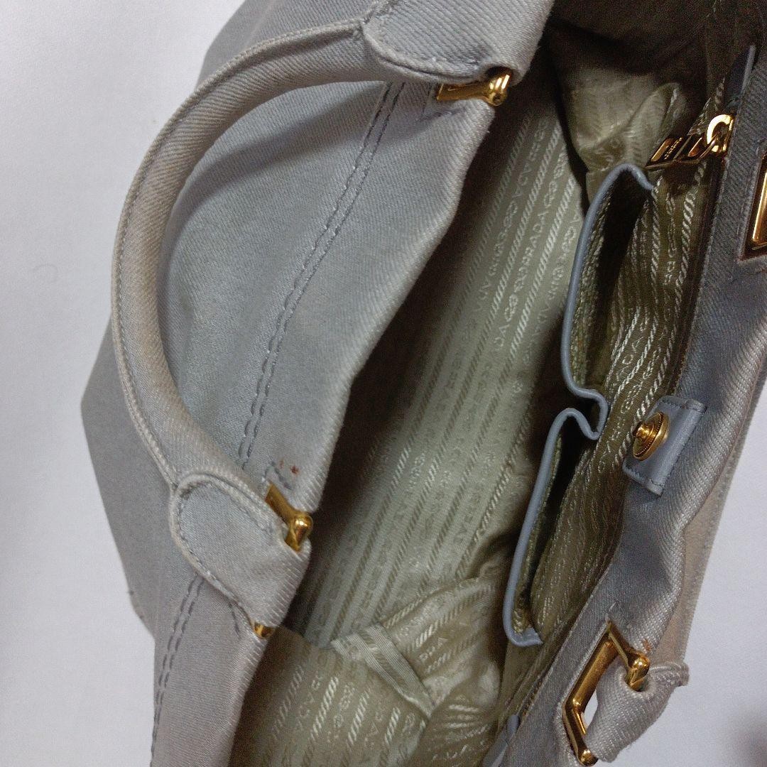 PRADA Gray Canvas Shoulder Bag thumbnail 10