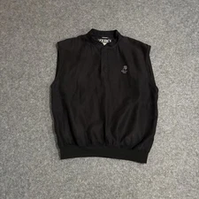 Zero Restriction Golf Vest Mens Medium  1/4 Snap Pullover Logo Black