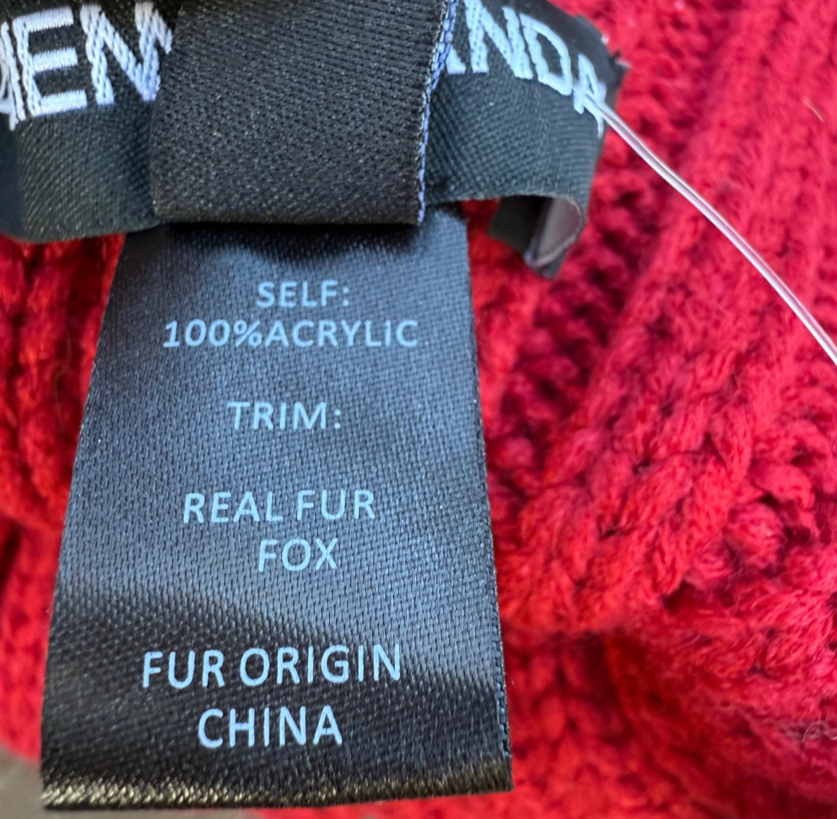 Adrienne Landau Red Sequin Real Fox Fur Pom Knit Wool Blend Beanie Hat NEW Adrienne Landau Bow Beanie with Faux Fur Pom | JBIER Boutique main image 4