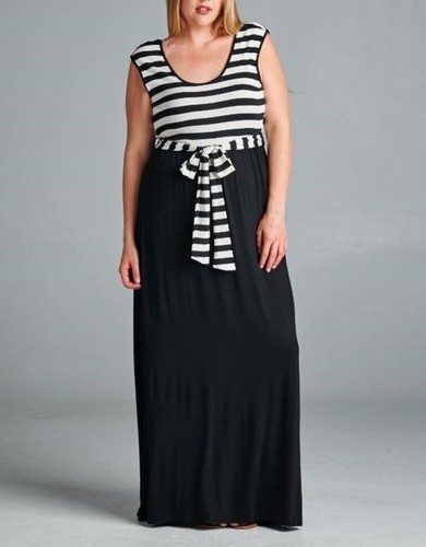 B&w print stretchy dress Sleeveless XL