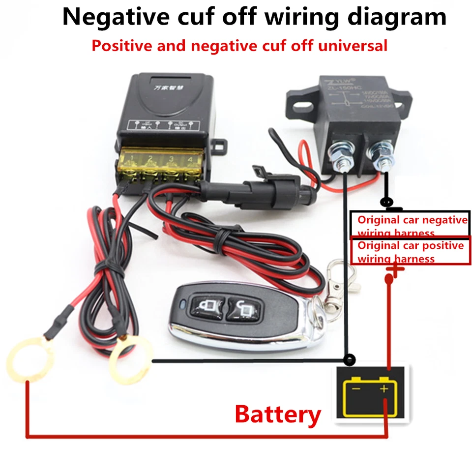 Interruptor maestro aislador de corte de desconexión de batería de automóvil con control remoto inalámbrico Foto 2 de 4