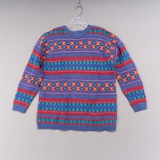 Vintage Lizwear Colorful Chunky Knit Sweater Womens M 3D Liz Claiborne 1990s