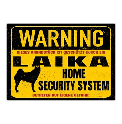 Laika Schild Warning Security System Türschild Hundeschild Warnschild Hund Laiki