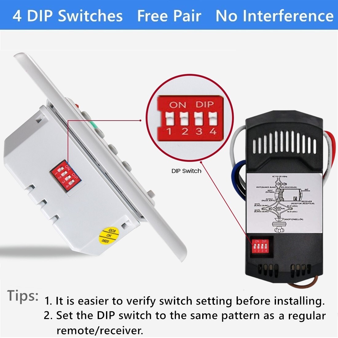 Harbor Breeze Ceiling Fan Remote Dip Switches Shelly Lighting