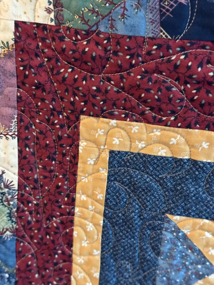 Edredón de retazos hecho a mano y acolchado 77" x 93" Twin Crazy Foto 4 de 4