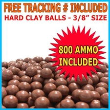 800 QTY - Biodegradable Slingshot Ammo 3/8" Inch Precision Hard Clay Balls