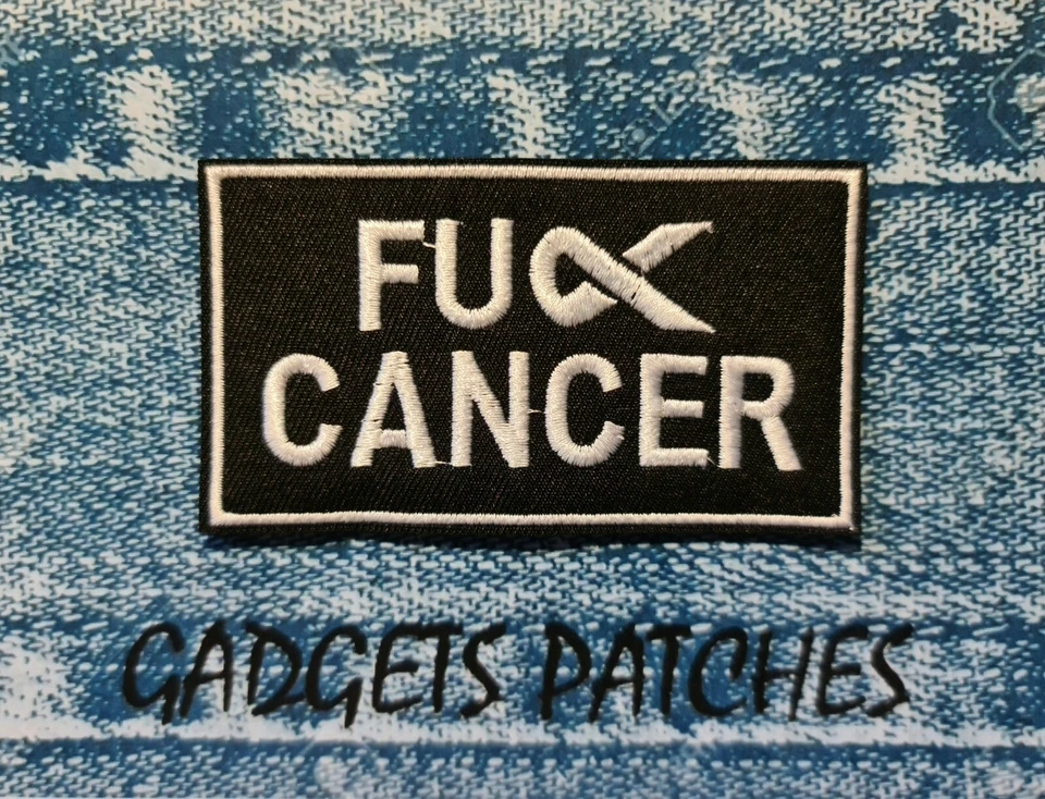 F#ck Cancer Patch Harley Davidson Biker Vest Patches Badge Iron Sew On - image 2 of 3