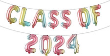 Class of 2024 Balloons Banner Graduation Party Decoration Supplies - Congrats Gr