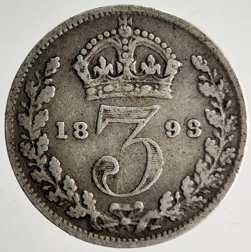 1893 Victoria Threepence — photo from another recent sale