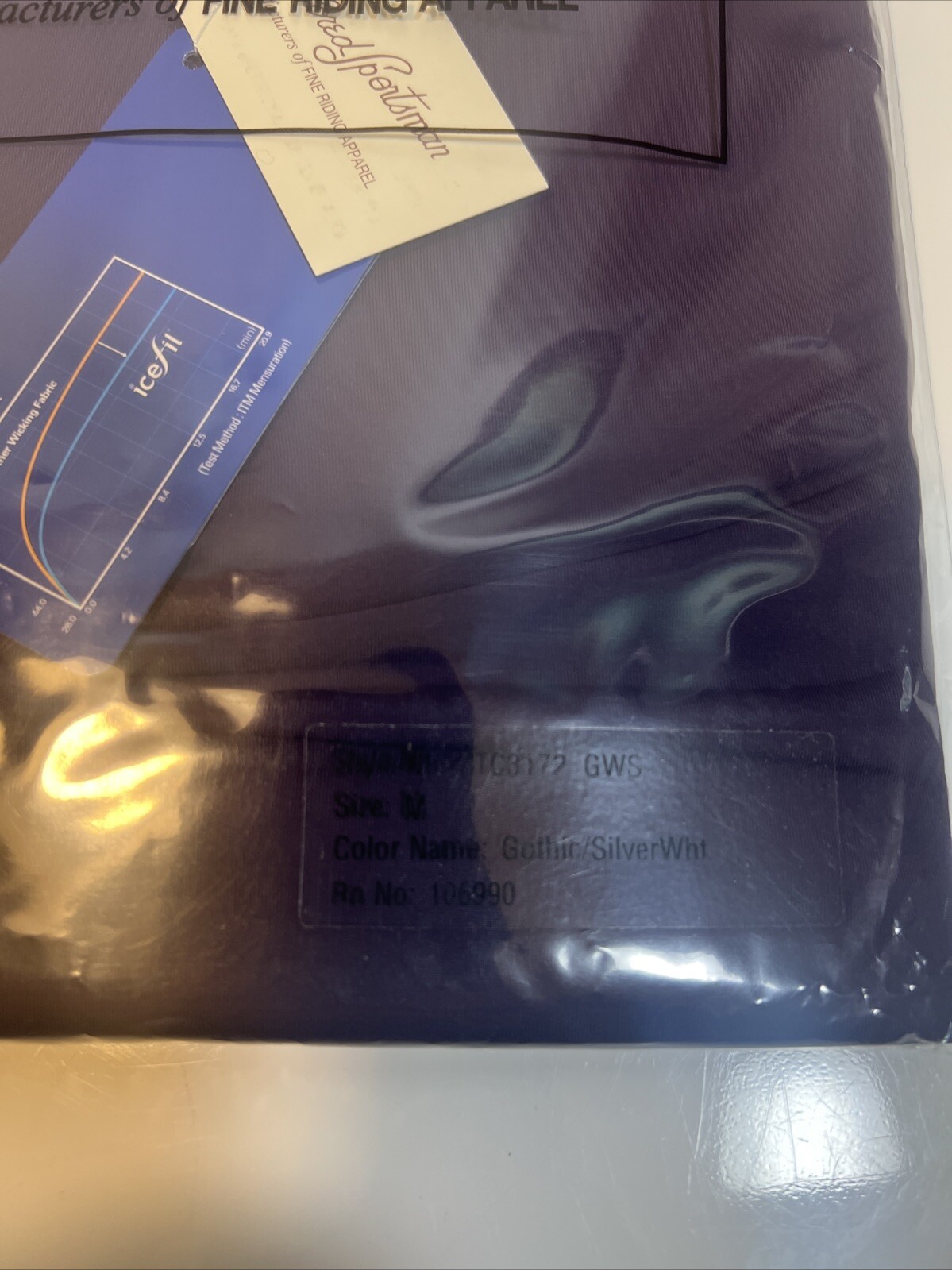 The Tailored Sportsman Icefil Short Sleeve Gothic/ Silver Riding Shirt medium