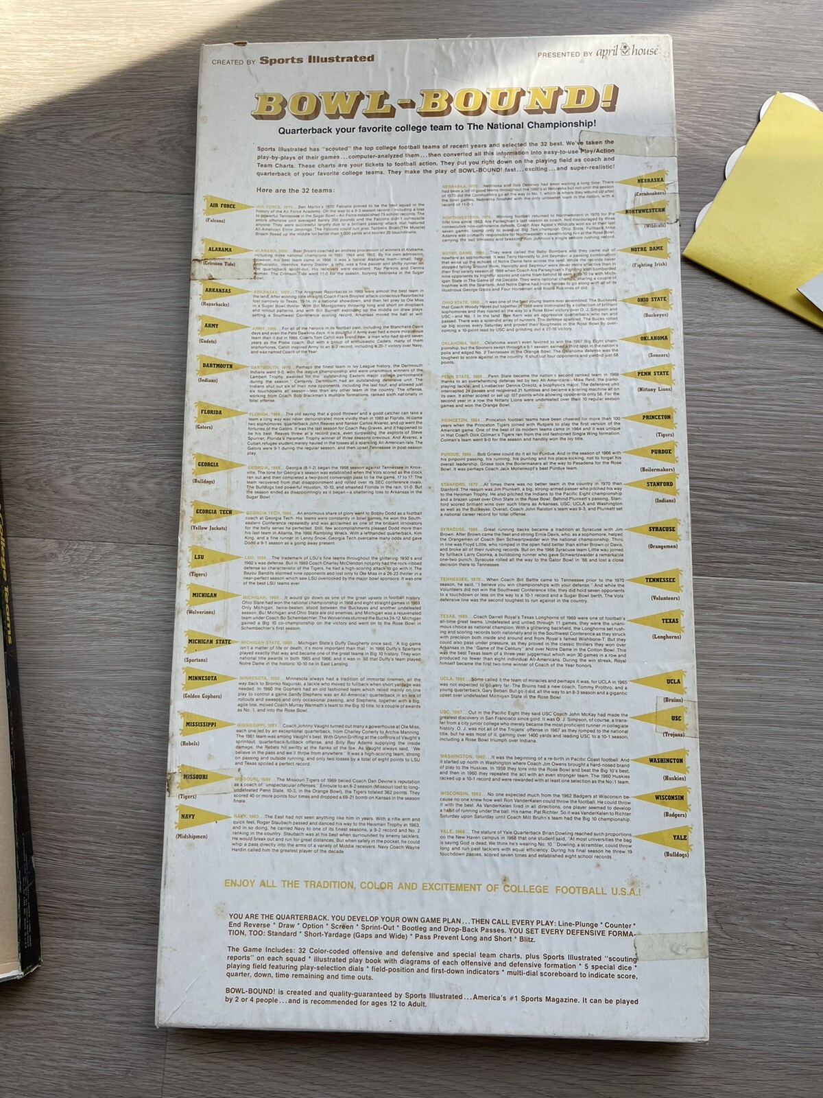 NCAA Bowl Bound Board Game College Football Sports Illustrated 1973 Complete VTG eBay