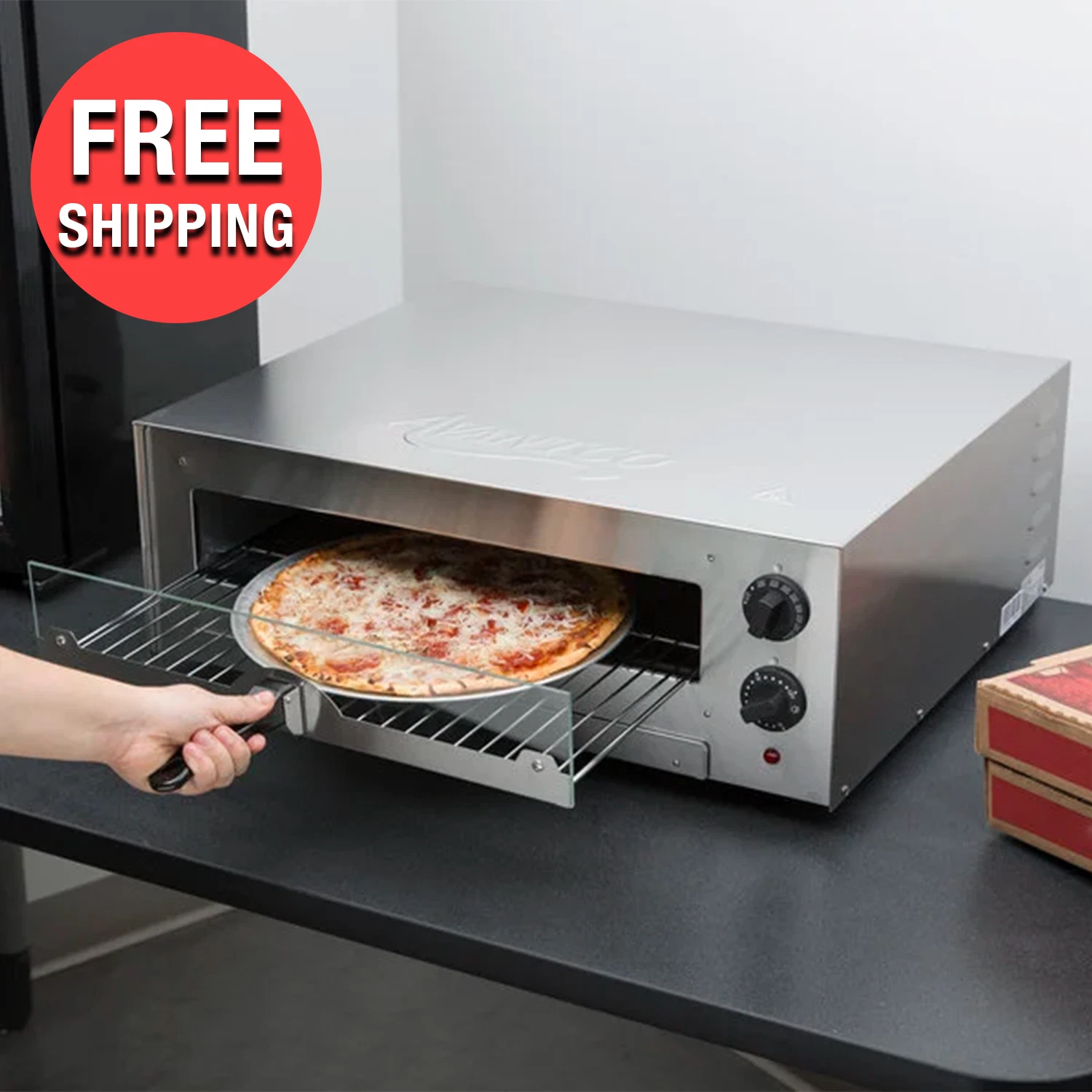 Commercial Stainless Steel Countertop Pizza Oven Toaster for 16" Diameter Pizzas
Opens in a new wind