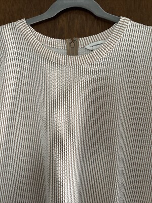 club monaco short sleeve boxy textured striped dress sz xl cotton blend  comfy | eBay