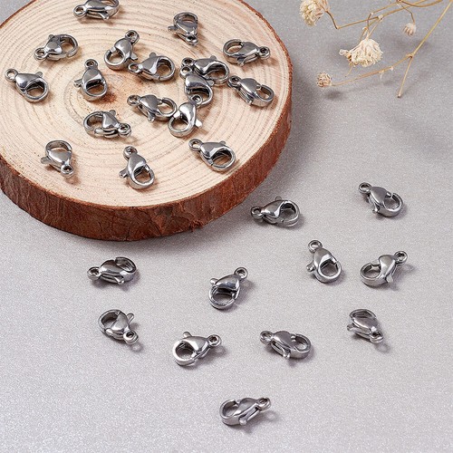 200pcs 304 Stainless Steel Lobster Claw Clasps DIY Craft Jewelry Making 10~15mm - Picture 4 of 7