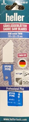 5x Säbelsägeblätter BiM metal TWIN 130x0,9x19mm Heller S925VF